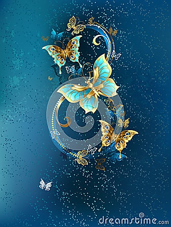 Eight of luxury butterflies Vector Illustration