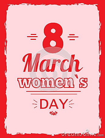 Eight March Symbol Best Wishes on Women s Day Vector Illustration