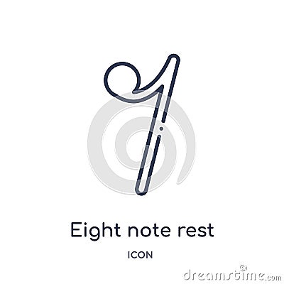 Eight note rest icon from music and media outline collection. Thin line eight note rest icon isolated on white background Vector Illustration