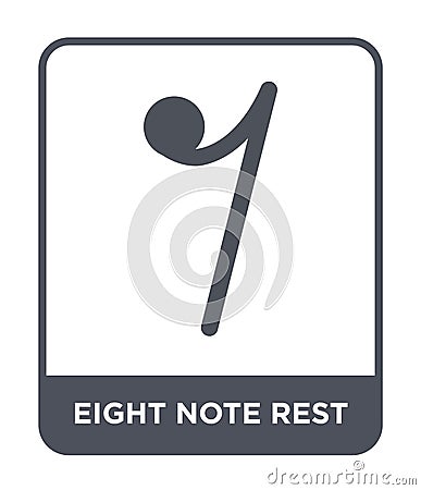 eight note rest icon in trendy design style. eight note rest icon isolated on white background. eight note rest vector icon simple Vector Illustration