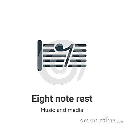 Eight note rest vector icon on white background. Flat vector eight note rest icon symbol sign from modern music and media Vector Illustration