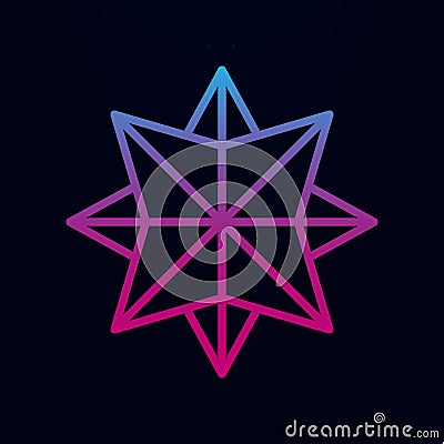 Eight-pointed star nolan icon. Simple thin line, outline vector of web icons for ui and ux, website or mobile application Stock Photo