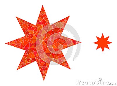 Eight Pointed Star Polygonal Lowpoly Flat Icon Vector Illustration