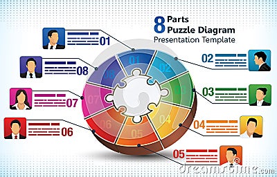 Eight sided presentation template Vector Illustration