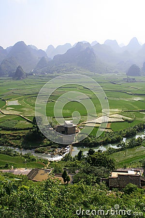 Eight-trigram cropland,Xingyi,China Stock Photo