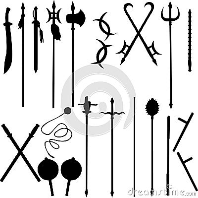 Eighteen ancient Chinese weapons Vector Illustration