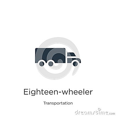 Eighteen-wheeler icon vector. Trendy flat eighteen-wheeler icon from transportation collection isolated on white background. Vector Illustration