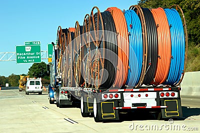 Eighteen Wheeler Loaded Stock Photo