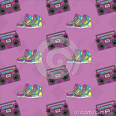 Eighties and nineties style Vector Illustration