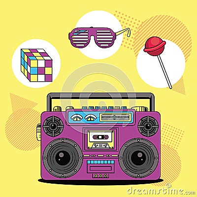 Eighties and nineties style Vector Illustration