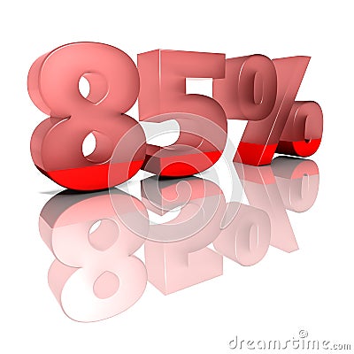 Eighty-five percent Stock Photo