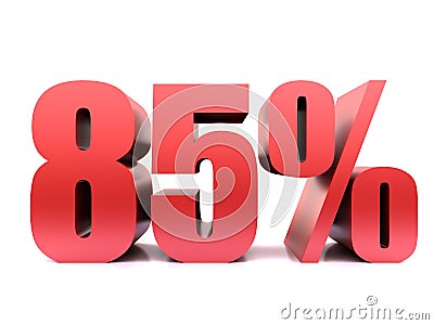 Eighty five percent 85% symbol .3d Stock Photo