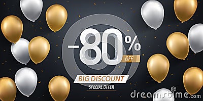 Eighty Percent Discount Vector Illustration