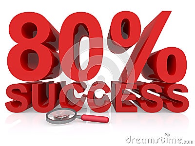 eighty percent success on white Stock Photo