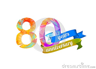 80 eighty years anniversary. Vector Illustration