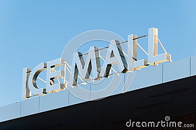 Sign Ice Mall in Eilat, world`s first shopping center of that kind Editorial Stock Photo
