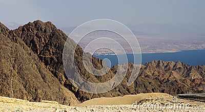 Eilat mountais Aqaba gulf Stock Photo