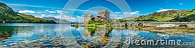 Eilean Donan Castle during a warm summer day - Dornie, Scotland Stock Photo