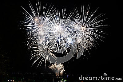 Fireworks in Altmuenster Upper Austria; Austria Editorial Stock Photo