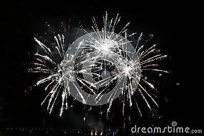 Fireworks in Altmuenster Upper Austria; Austria Editorial Stock Photo