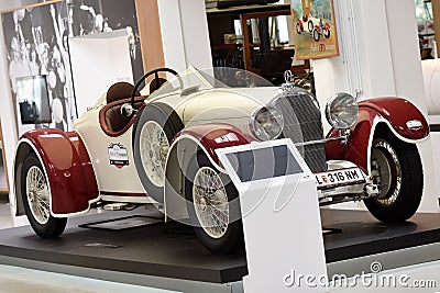 A historic Austro-Daimler vehicle in the museum fahrtraum in Mattsee Editorial Stock Photo