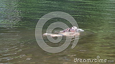 Ein Teenager Mit Einem Mobiltelefon Schwimmt Auf Dem Fluss Baden Und  Schwimmen Im Fluss Mit Einem Wasserdichten Telefon Stock Video - Video von  schwätzchen, kamera: 163033839