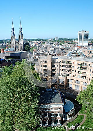 Eindhoven city centre -Netherlands - View from hei Stock Photo