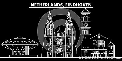 Eindhoven silhouette skyline. Netherlands - Eindhoven vector city, dutch linear architecture, buildings. Eindhoven Vector Illustration