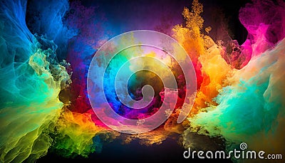 Mesmerizing abstract 3D visualization in multiple colors Stock Photo