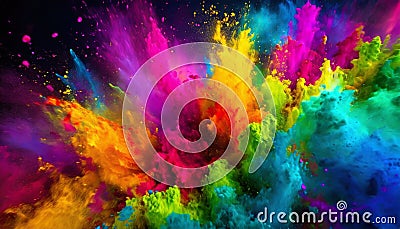 Mesmerizing abstract 3D visualization in multiple colors Stock Photo