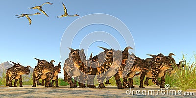 Einiosaurus Dinosaurs Stock Photo