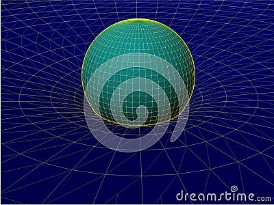 Einstein's Wire Net General Theory Of Relativity Structure Vector 02 Stock Photo