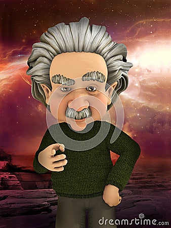 Albert Einstein Scientist Science Illustration Cartoon Illustration