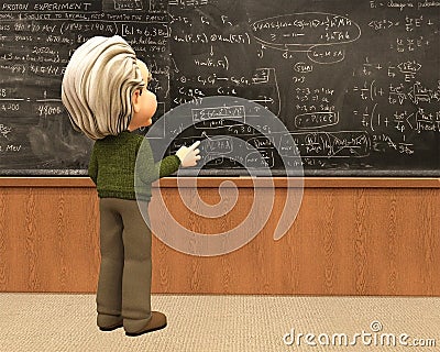 Einstein Scientist Teach Math, School Stock Photo