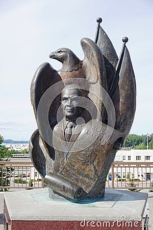 The Eisenhower Monument in downtown Anchorage Editorial Stock Photo