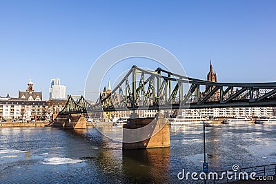 Eiserner steg at river Main Stock Photo