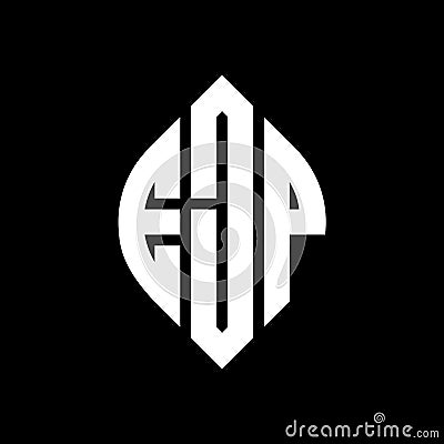 EJP circle letter logo design with circle and ellipse shape. EJP ellipse letters with typographic style. The three initials form a Vector Illustration