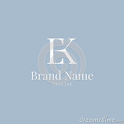 EK logo elegance skyblue Stock Photo