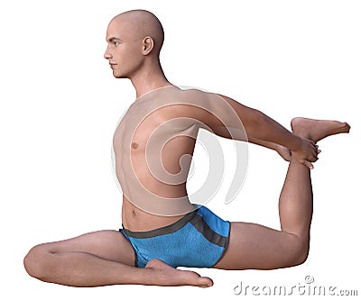 Eka hasta pada kapotasana right isolated Stock Photo