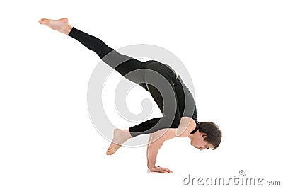 Eka Pada Bakasana Stock Photo