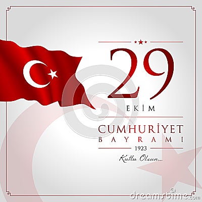 29 October, Republic Day Turkey celebration card. Vector Illustration