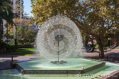 The El Alamein Memorial Fountain located in Kings Cross area in Editorial Stock Photo