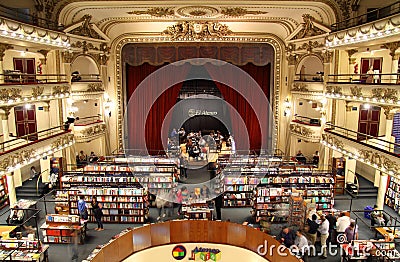 El Ateneo Bookstore in Buenos Aires Editorial Stock Photo