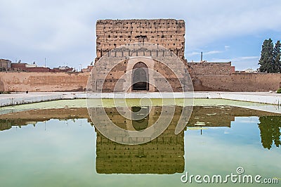 El Badi Palace Pavilion at Marrakech, Morocco Stock Photo