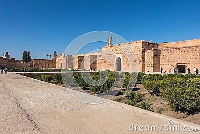 Badi Palace stone gates in Marrakech, Morocco Editorial Stock Photo