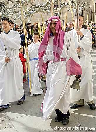 EL Barandales, a character that appears in all the Holy Week processions in Zamora, Spain. Editorial Stock Photo