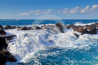 El Caleton. Natural Pools in Garachico Stock Photo