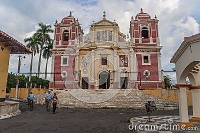 El Calvario colonial church in the old center of Leon Editorial Stock Photo