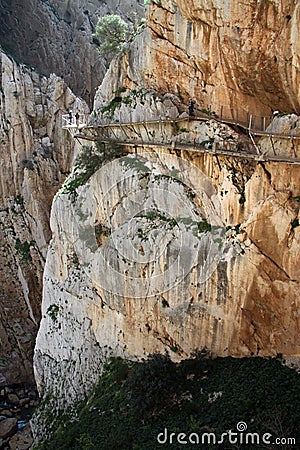 Must-do El Caminito del Rey The King`s Little Pathway near Malage in Spain Stock Photo