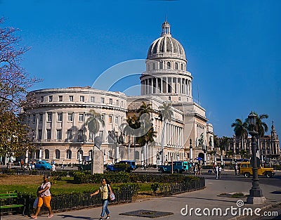 El Capitolio on a Sunny Day in Havana, Cuba Editorial Stock Photo